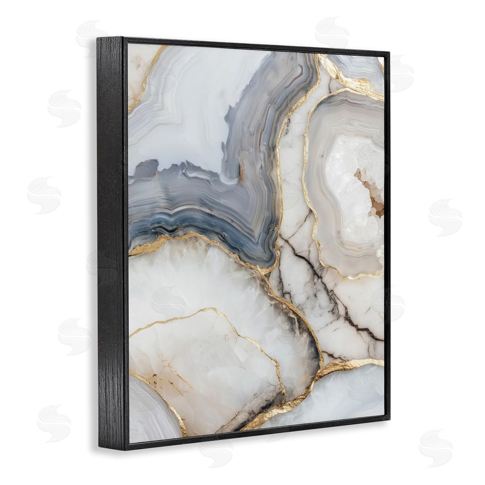 Svetlana Aleynikova Crystal Geode with Gold Black Framed Giclee Wall Art Print