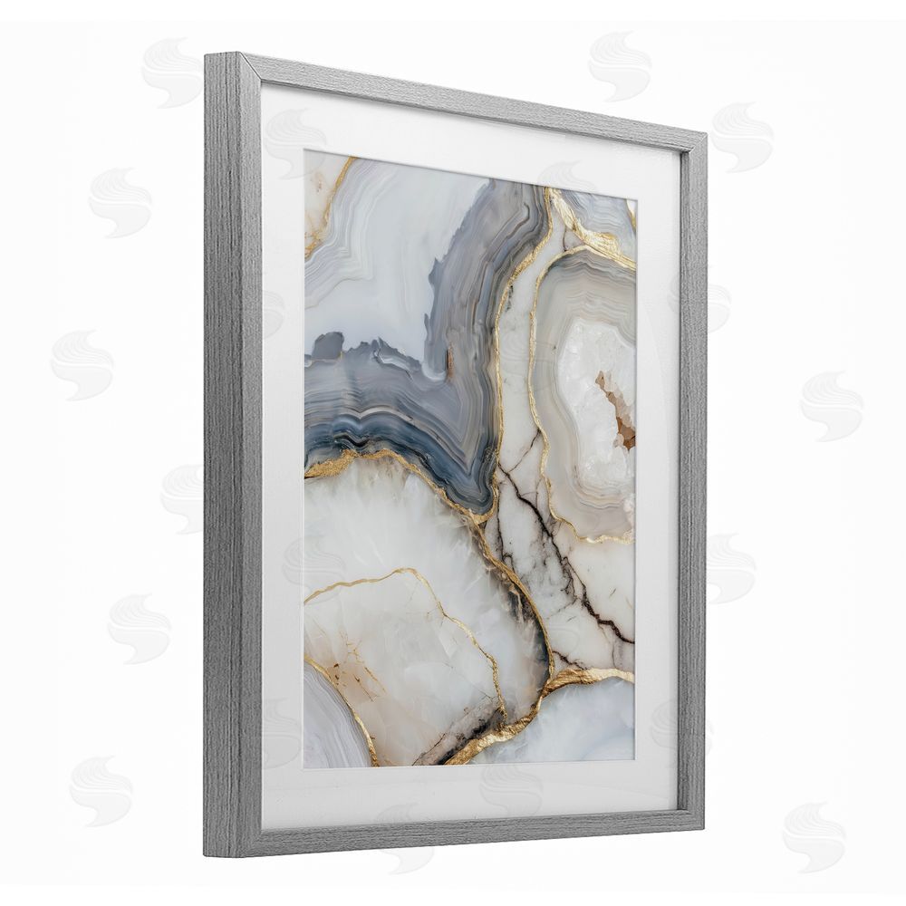 Svetlana Aleynikova Crystal Geode with Gold Gray Framed Print Under Glass Wall Art