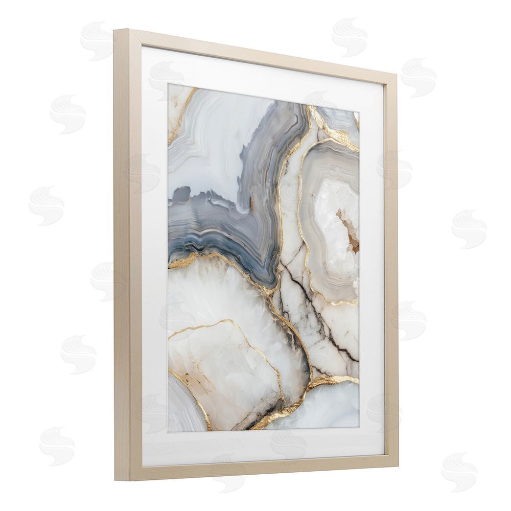 Svetlana Aleynikova Crystal Geode with Gold Birch Framed Print Under Glass Wall Art