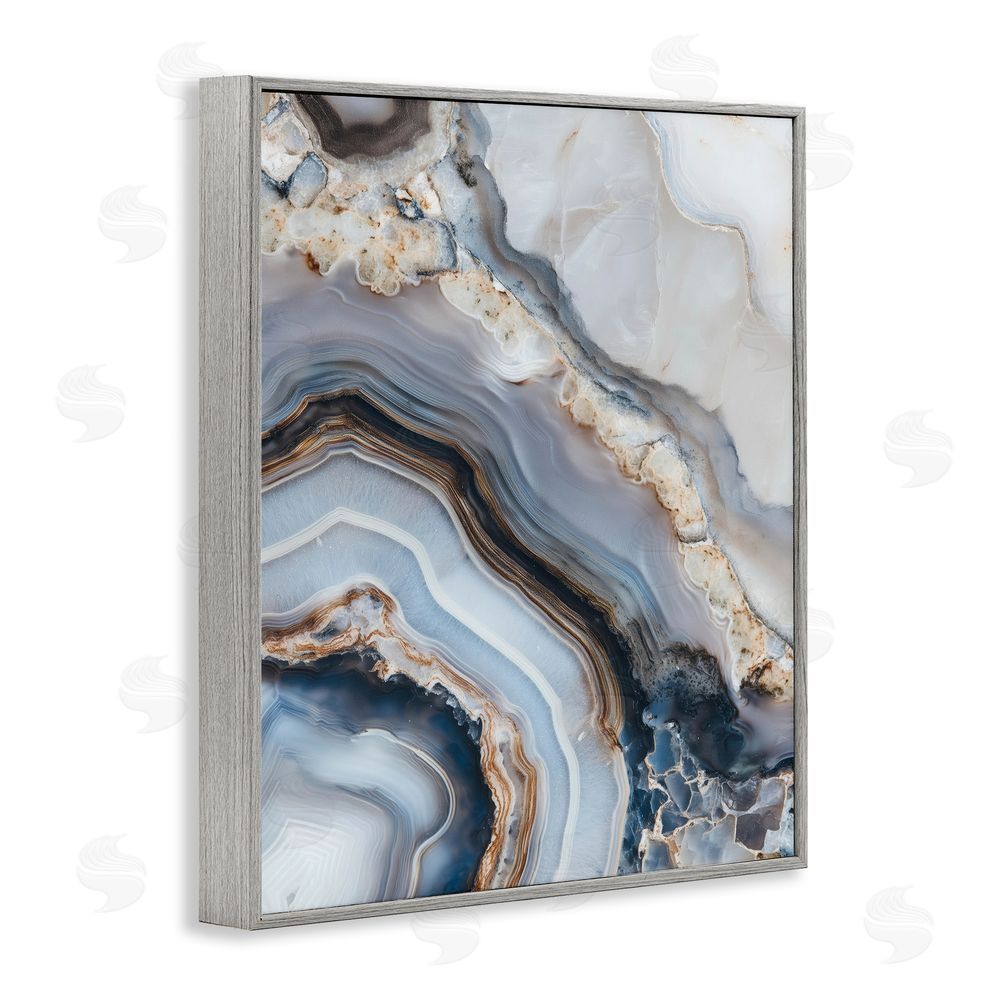 Svetlana Aleynikova Geode Gemstone Layers Gray Framed Giclee Wall Art Print