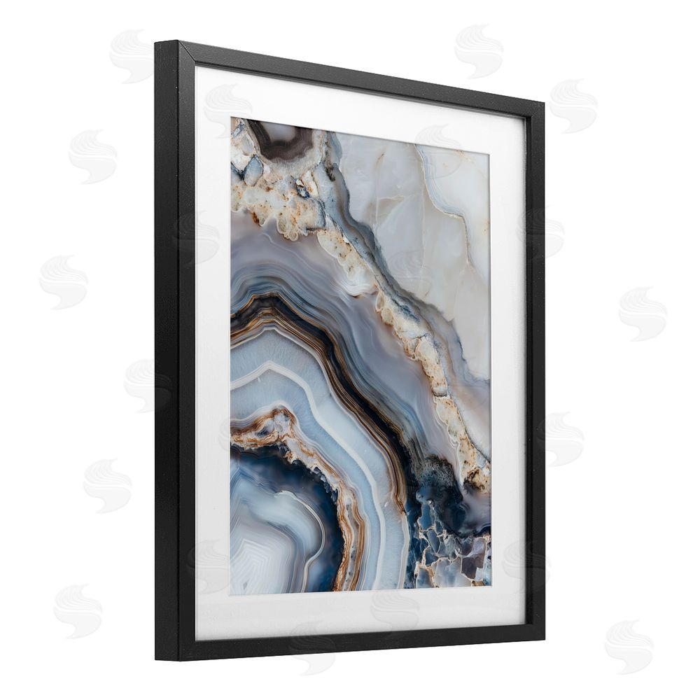 Svetlana Aleynikova Geode Gemstone Layers Black Framed Print Under Glass Wall Art