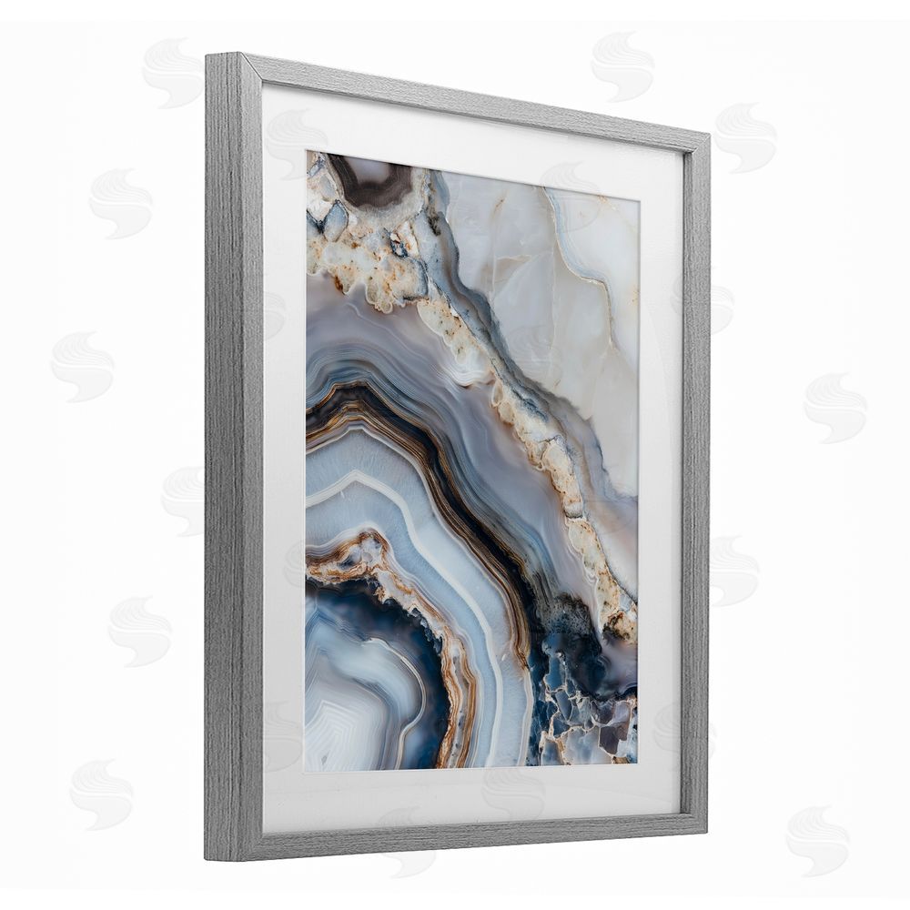 Svetlana Aleynikova Geode Gemstone Layers Gray Framed Print Under Glass Wall Art