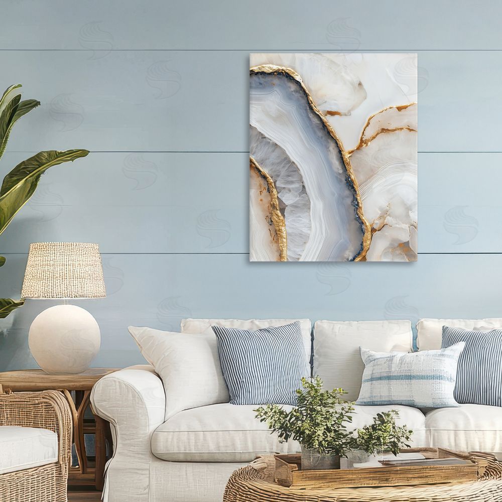 Svetlana Aleynikova Golden Marble Flow Canvas Wall Art Print in Room