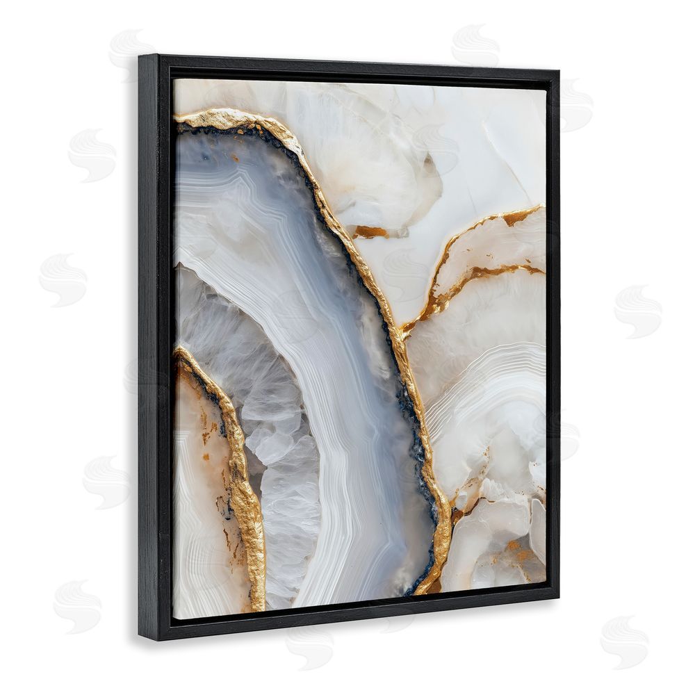 Svetlana Aleynikova Golden Marble Flow Black Floating Frame Canvas Wall Art Print
