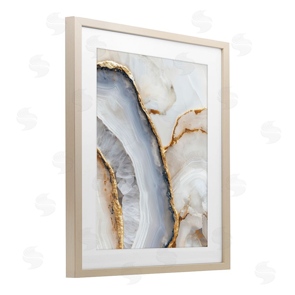 Svetlana Aleynikova Golden Marble Flow Birch Framed Print Under Glass Wall Art