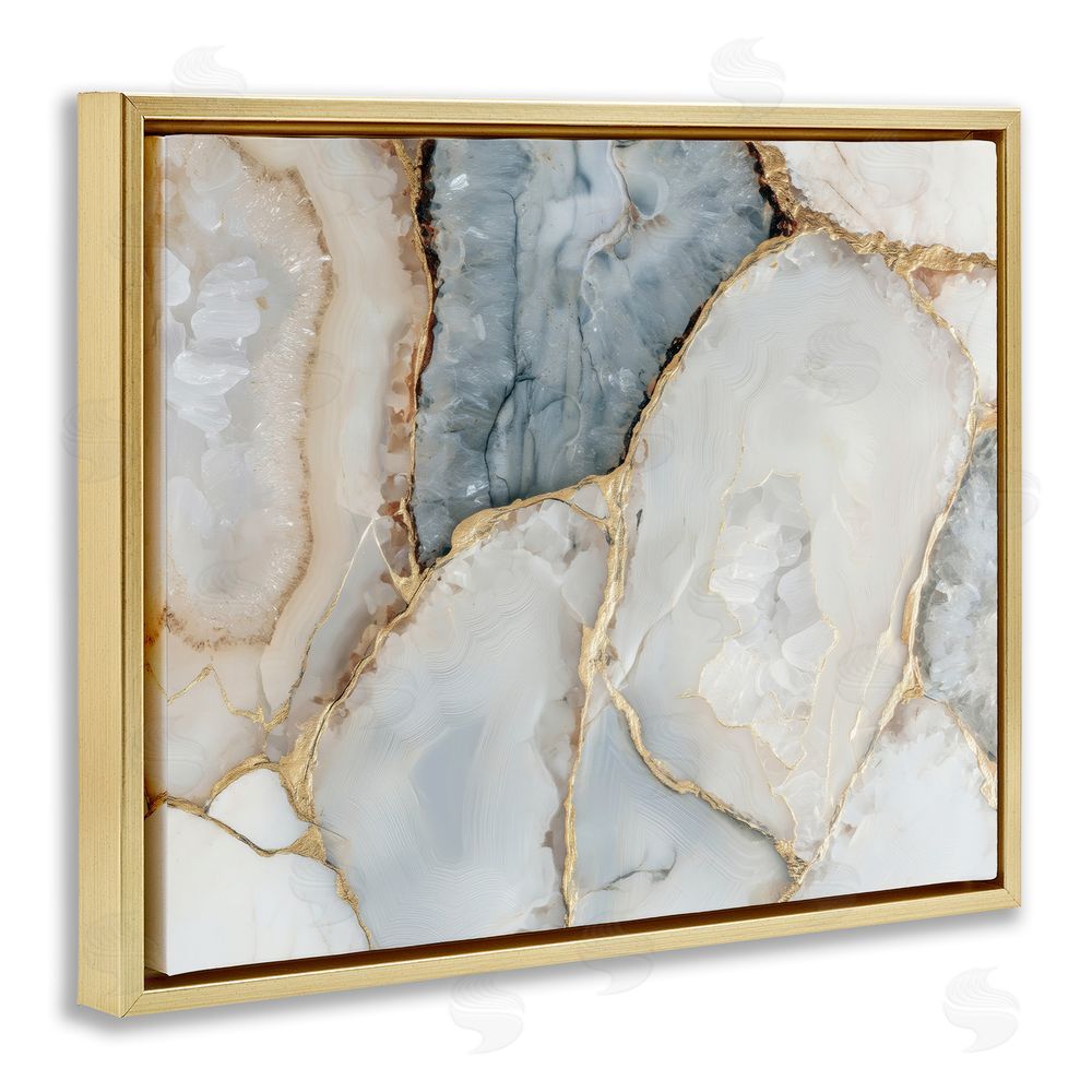 Svetlana Aleynikova Golden Vein Quartz Gold Floating Frame Canvas Wall Art Print