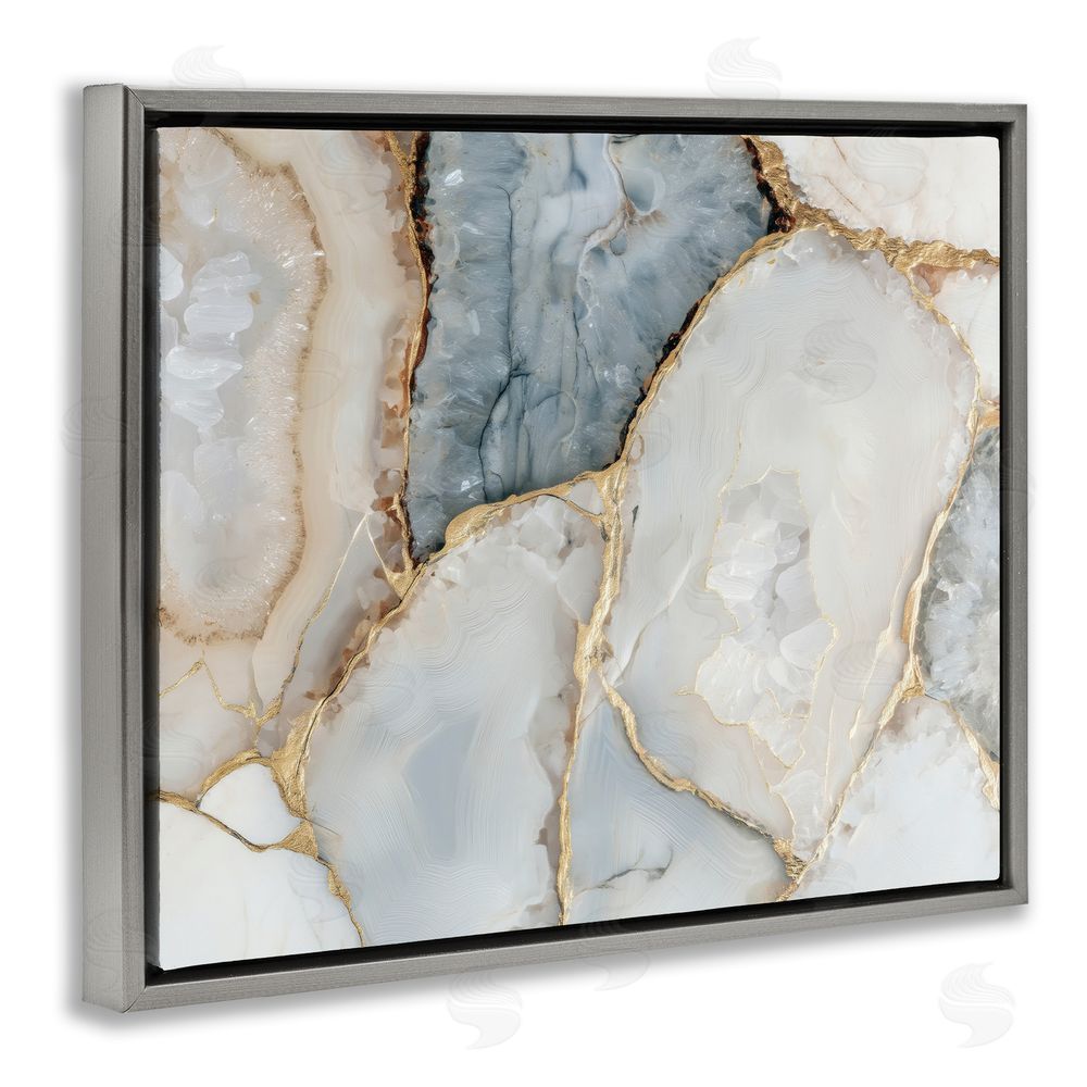 Svetlana Aleynikova Golden Vein Quartz Gray Floating Frame Canvas Wall Art Print