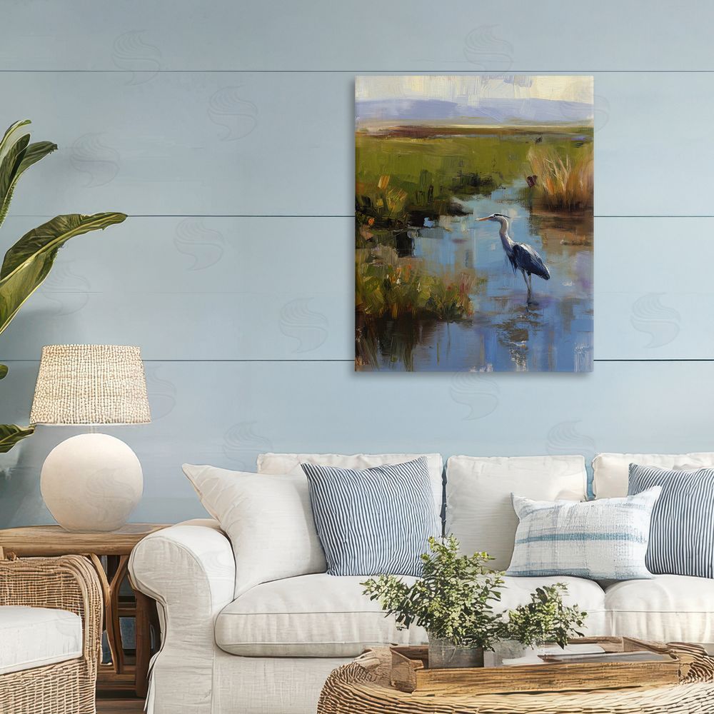 Svetlana Aleynikova Bird Among The Reeds Stretched Canvas Wall Art in Room