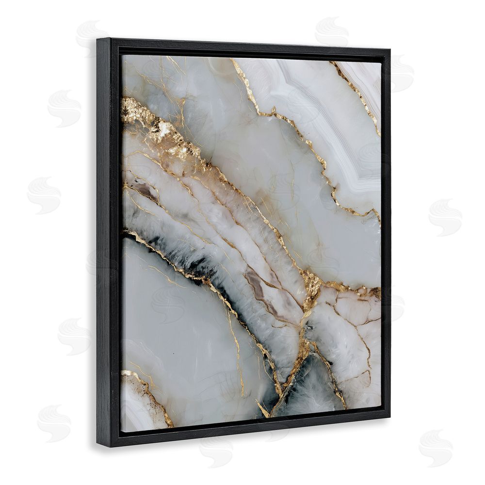 Svetlana Aleynikova Glinting Abyss Geode Black Floating Frame Canvas Wall Art Print