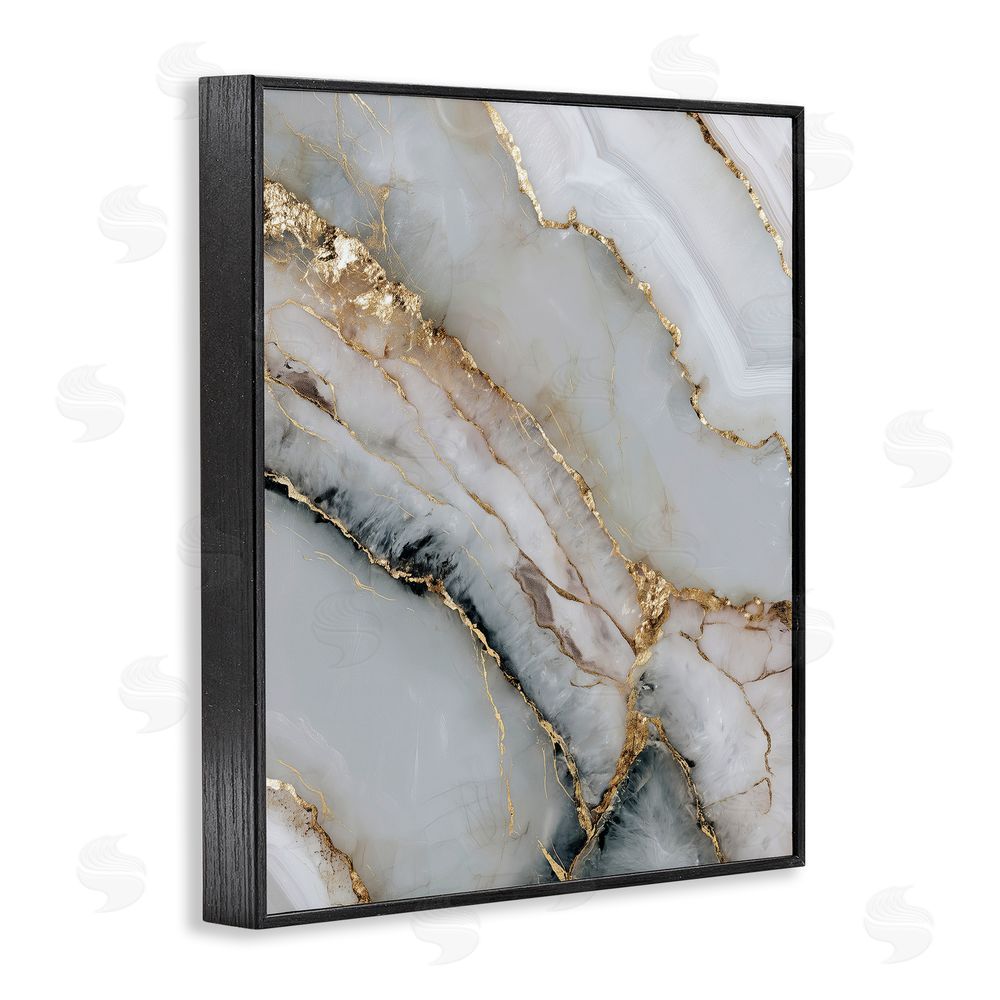 Svetlana Aleynikova Glinting Abyss Geode Black Framed Giclee Wall Art Print