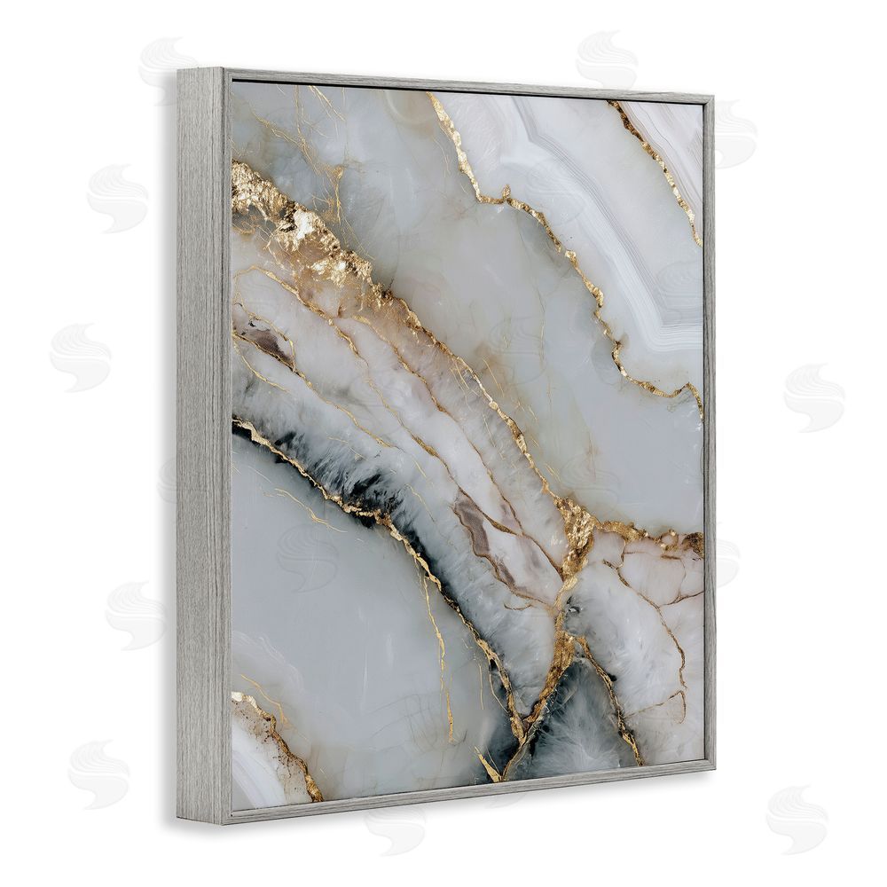 Svetlana Aleynikova Glinting Abyss Geode Gray Framed Giclee Wall Art Print