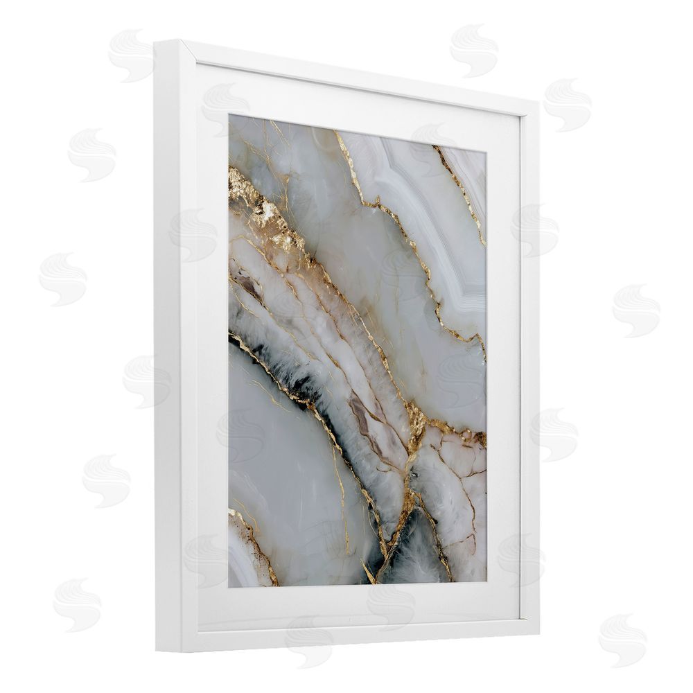 Svetlana Aleynikova Glinting Abyss Geode White Framed Print Under Glass Wall Art