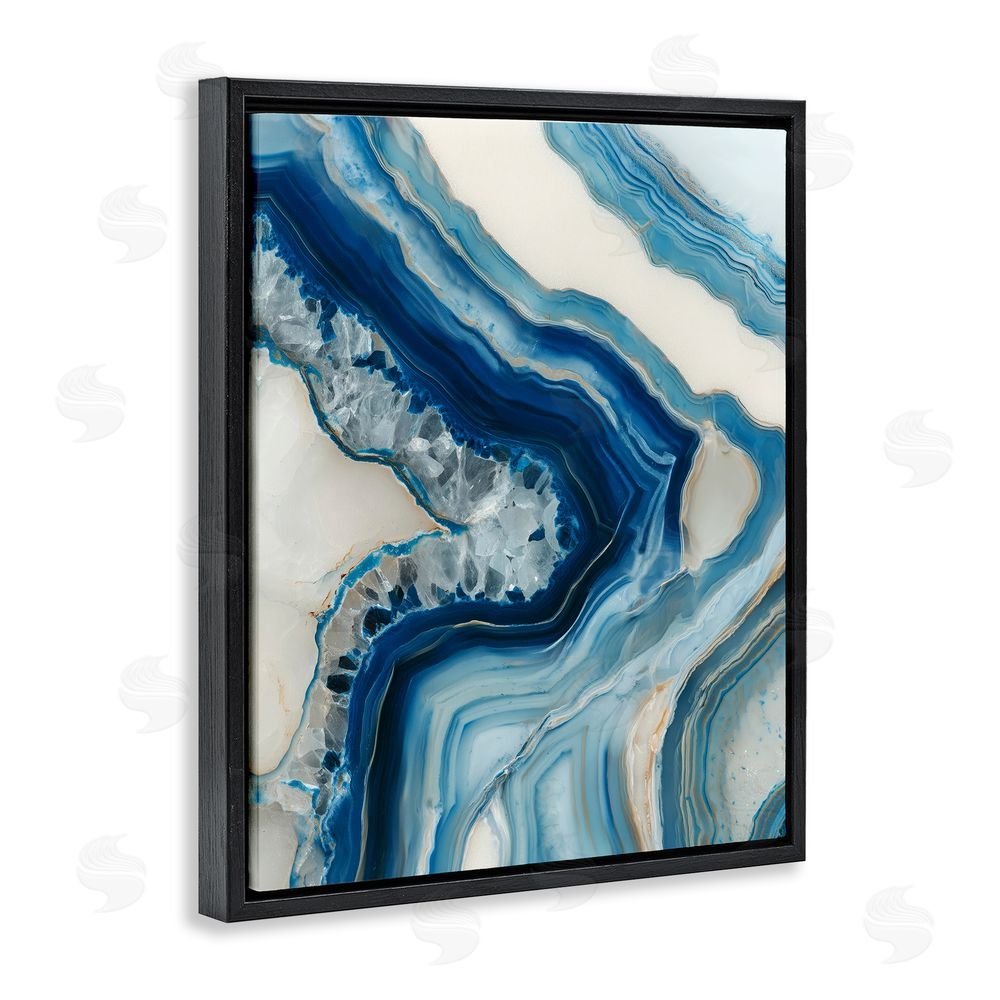 Svetlana Aleynikova Sea Colored Stones Geode Black Floating Frame Canvas Wall Art Print