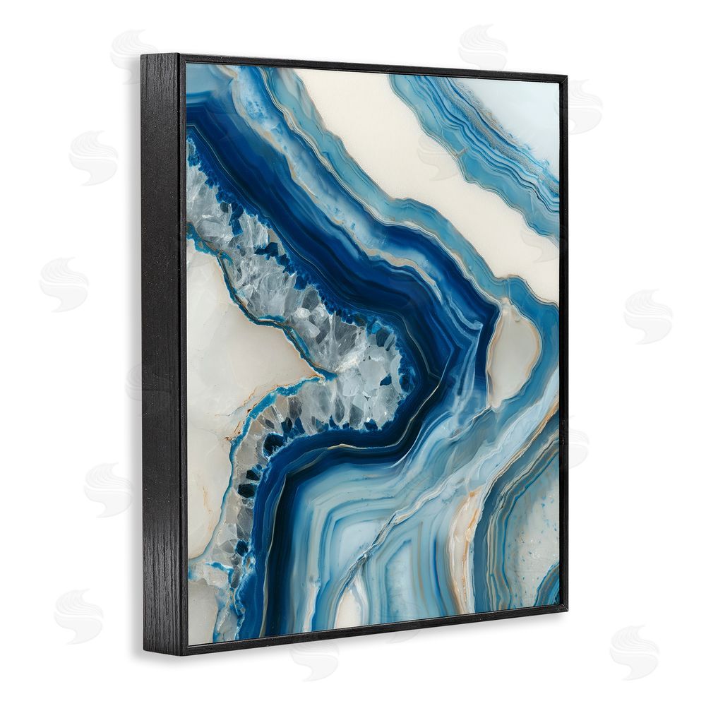 Svetlana Aleynikova Sea Colored Stones Geode Black Framed Giclee Wall Art Print
