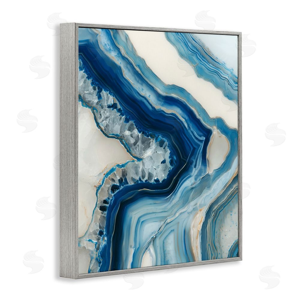 Svetlana Aleynikova Sea Colored Stones Geode Gray Framed Giclee Wall Art Print