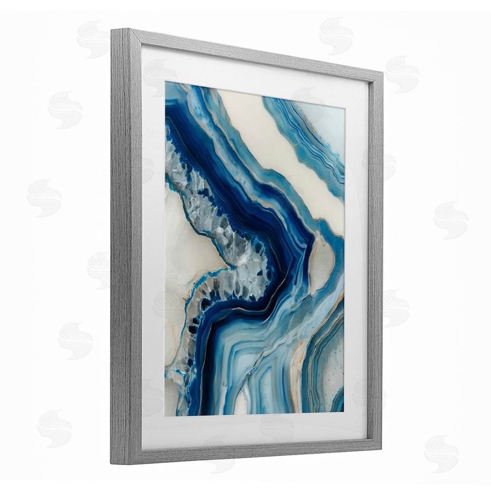 Svetlana Aleynikova Sea Colored Stones Geode Gray Framed Print Under Glass Wall Art