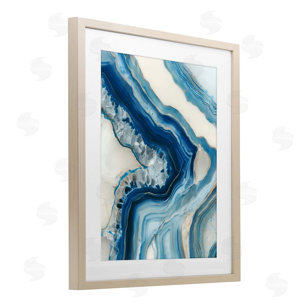Svetlana Aleynikova Sea Colored Stones Geode Birch Framed Print Under Glass Wall Art