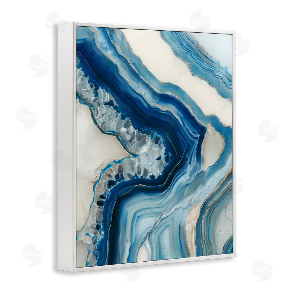 Svetlana Aleynikova Sea Colored Stones Geode White Framed Giclee Wall Art Print