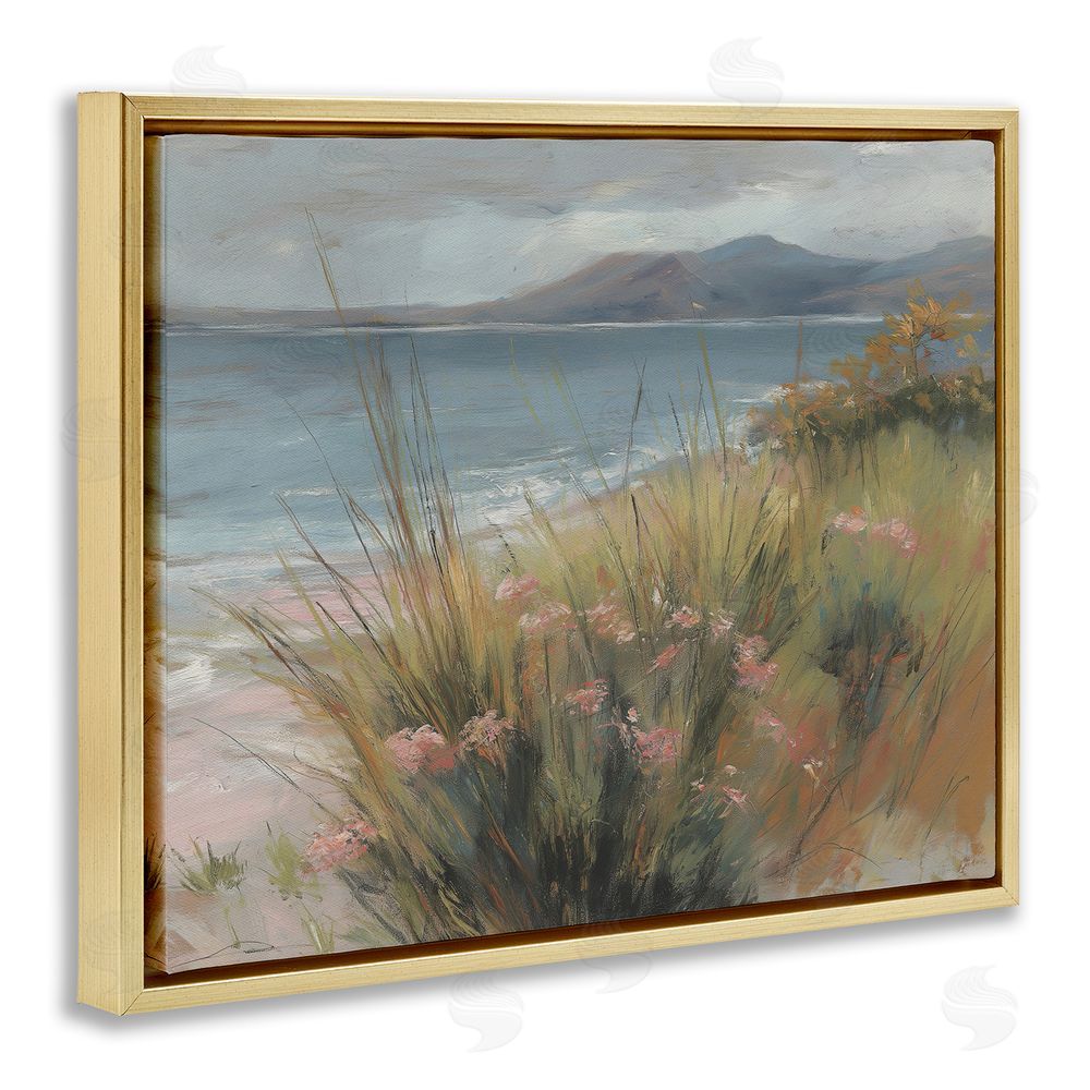 Svetlana Aleynikova The Green Valley Beach Gold Floating Frame Canvas Wall Art Print