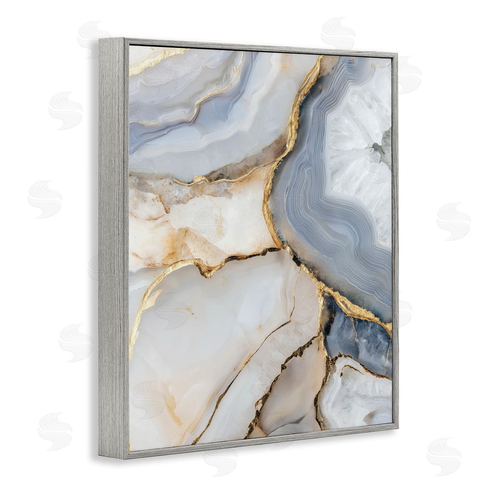 Svetlana Aleynikova White And Gray Geode Gray Framed Giclee Wall Art Print