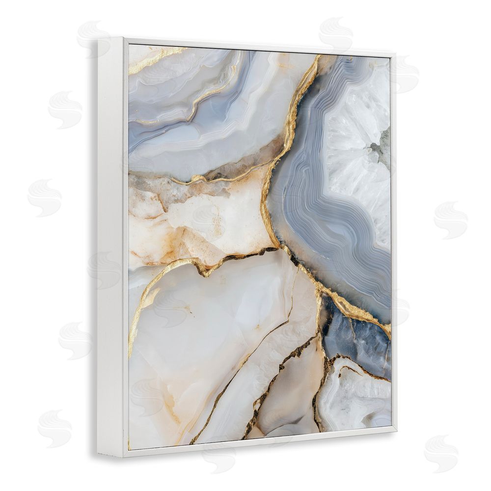 Svetlana Aleynikova White And Gray Geode White Framed Giclee Wall Art Print