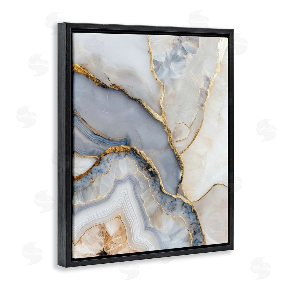 Svetlana Aleynikova Glimmering Layers of Agate Black Floating Frame Canvas Wall Art Print