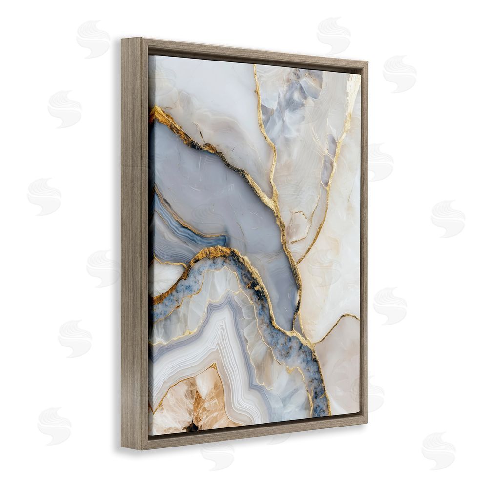 Svetlana Aleynikova Glimmering Layers of Agate Brown Floating Frame Canvas Wall Art Print