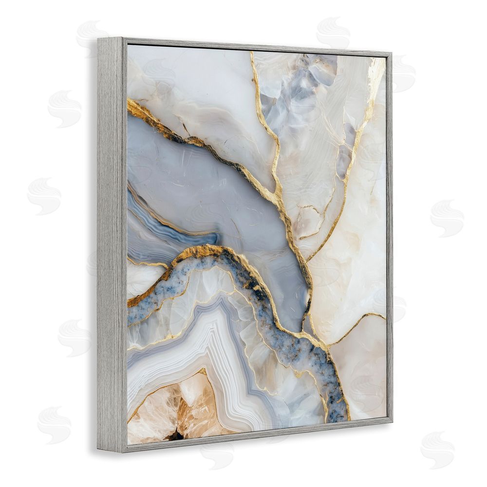 Svetlana Aleynikova Glimmering Layers of Agate Gray Framed Giclee Wall Art Print