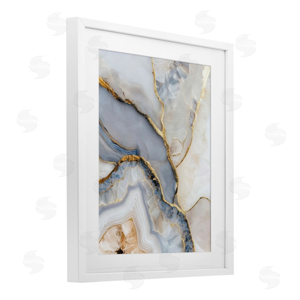 Svetlana Aleynikova Glimmering Layers of Agate White Framed Print Under Glass Wall Art