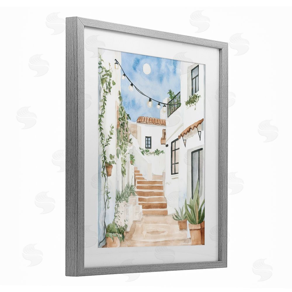 Svetlana Aleynikova Cozy Street Architecture Gray Framed Print Under Glass Wall Art