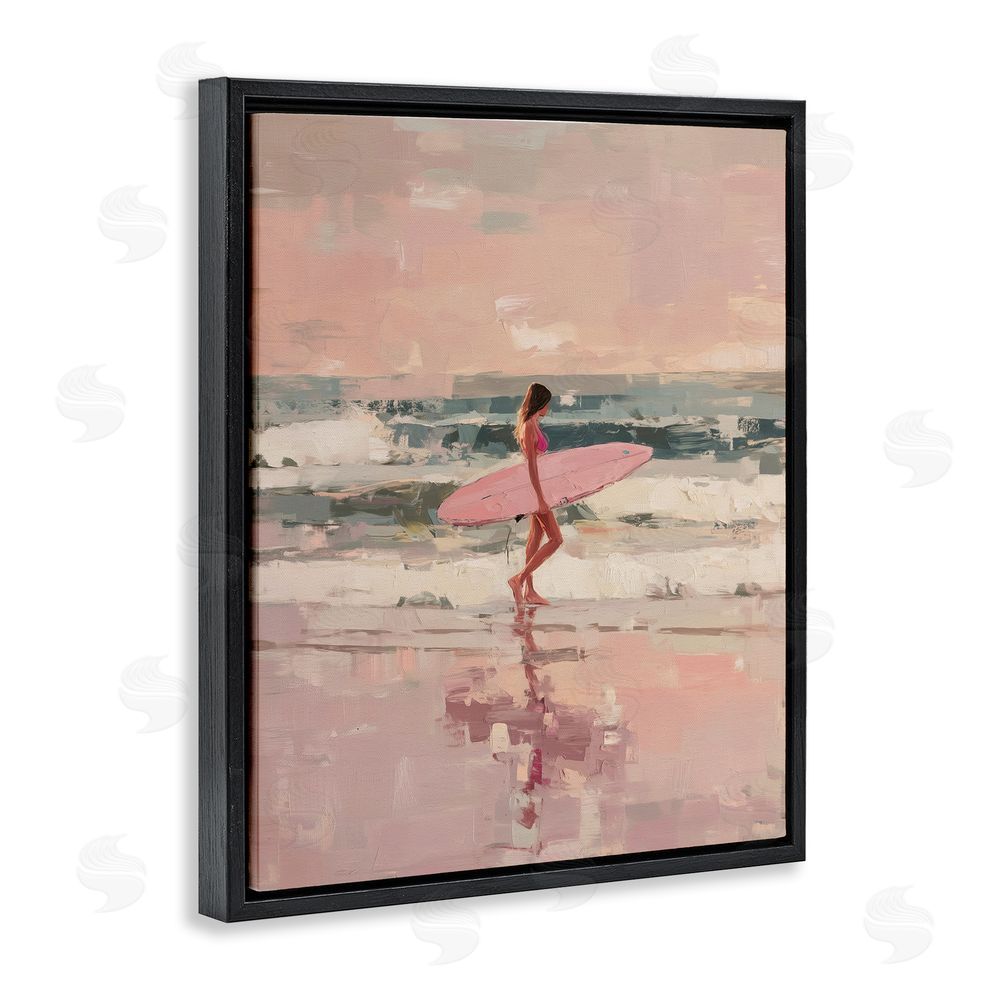 Svetlana Aleynikova Rider Of The Waves Black Floating Frame Canvas Wall Art Print
