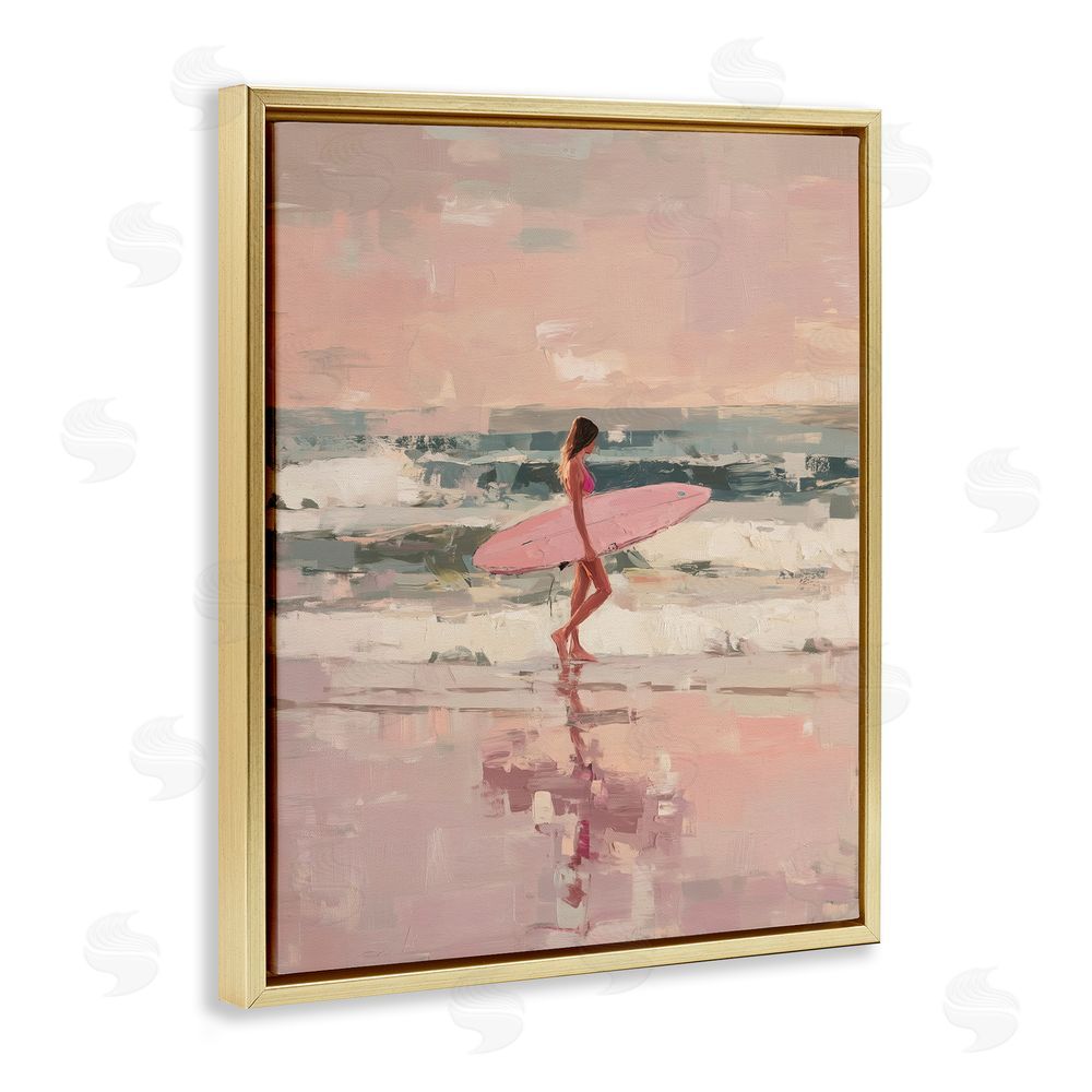 Svetlana Aleynikova Rider Of The Waves Gold Floating Frame Canvas Wall Art Print