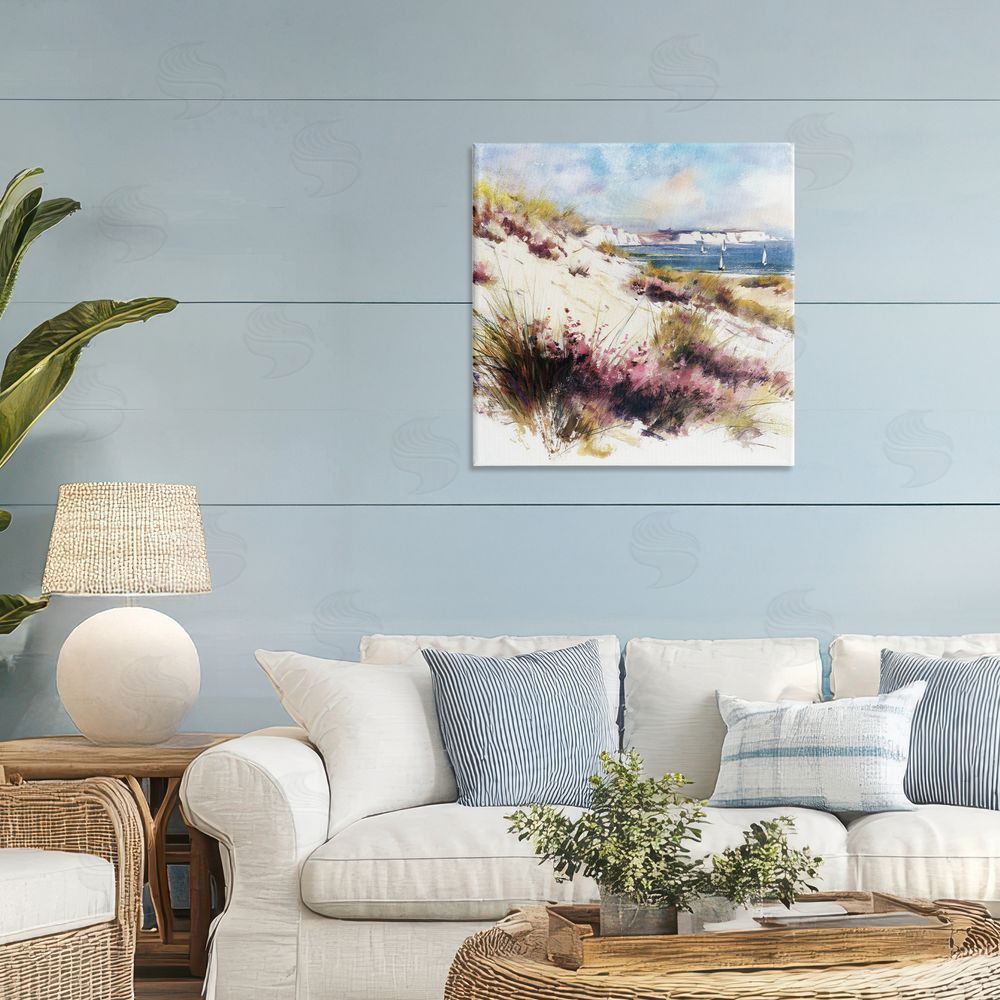 Svetlana Aleynikova Cliffs And Waters View Stretched Canvas Wall Art in Room