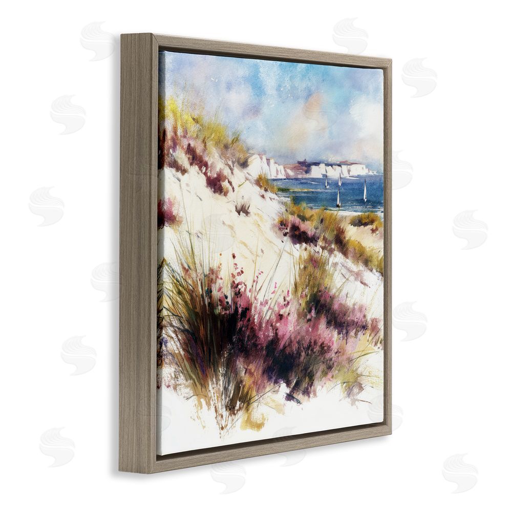 Svetlana Aleynikova Cliffs And Waters View Brown Floating Frame Canvas Wall Art Print
