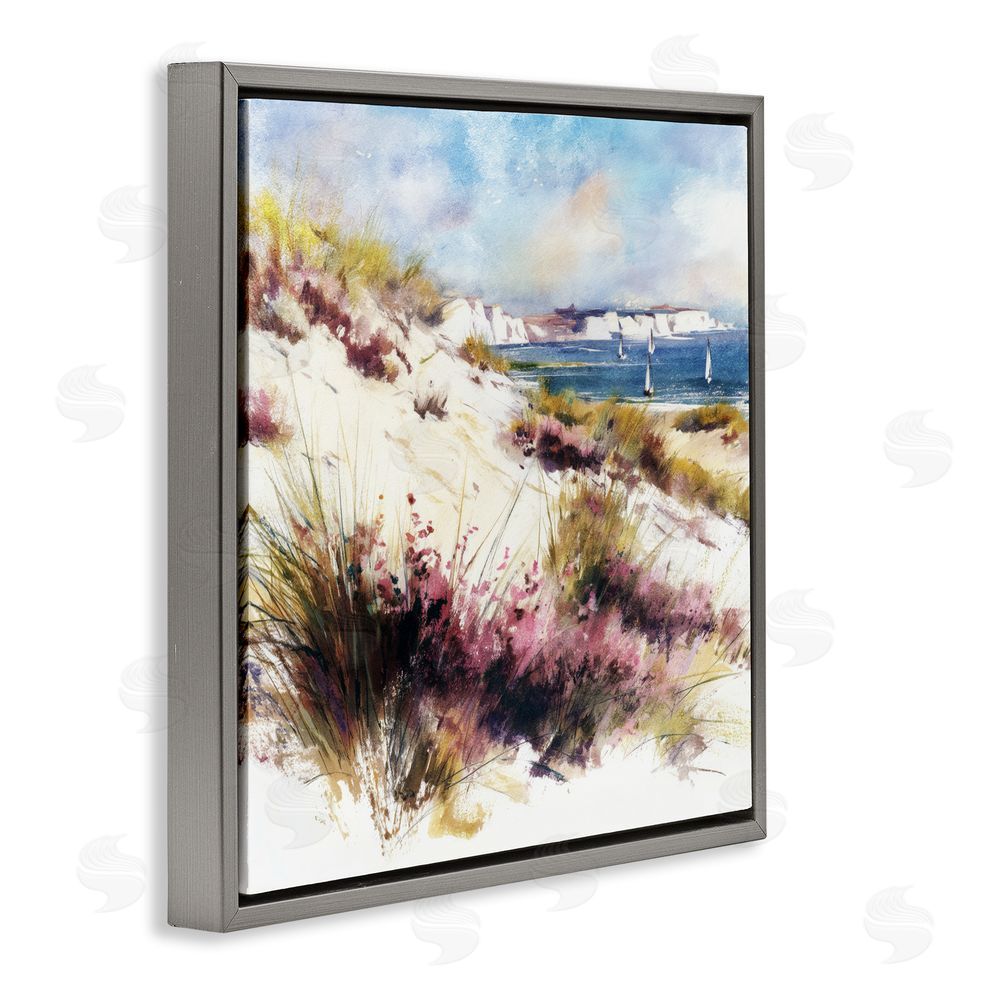 Svetlana Aleynikova Cliffs And Waters View Gray Floating Frame Canvas Wall Art Print
