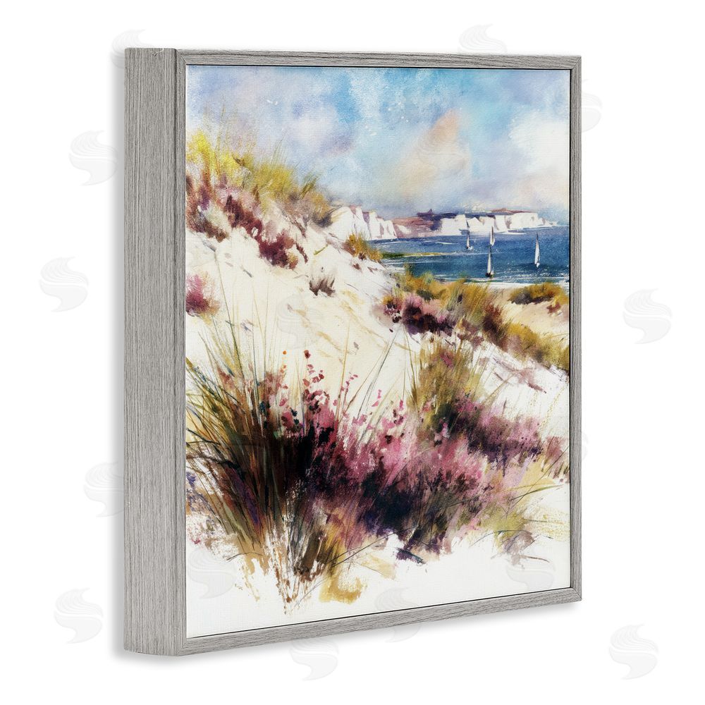 Svetlana Aleynikova Cliffs And Waters View Gray Framed Giclee Wall Art Print