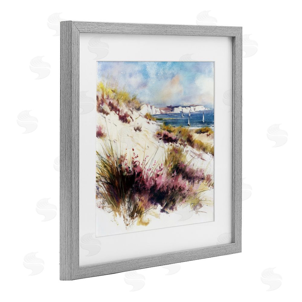 Svetlana Aleynikova Cliffs And Waters View Gray Framed Print Under Glass Wall Art