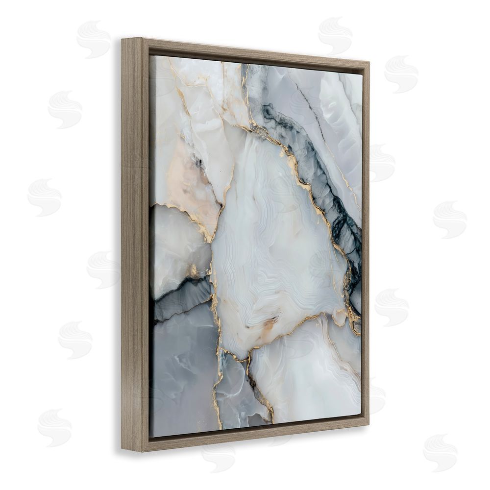 Svetlana Aleynikova Luxe Stone Geode Brown Floating Frame Canvas Wall Art Print