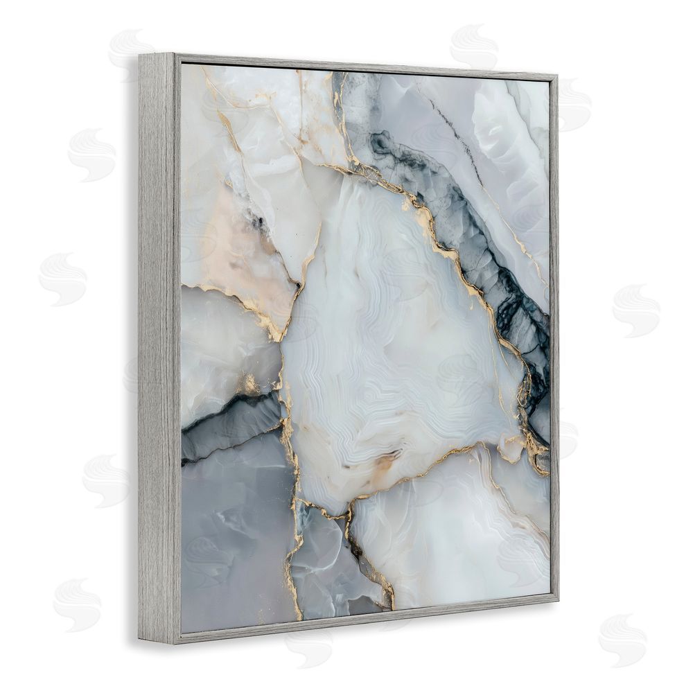 Svetlana Aleynikova Luxe Stone Geode Gray Framed Giclee Wall Art Print