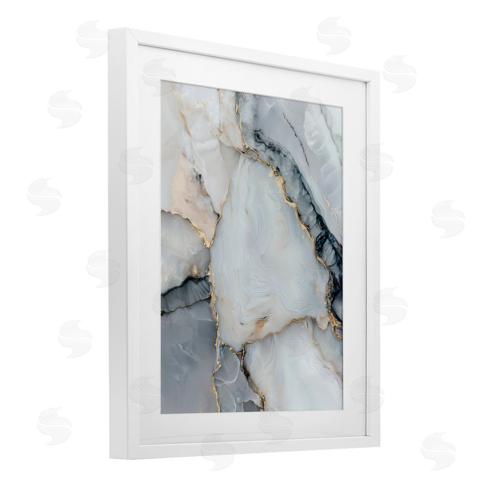 Svetlana Aleynikova Luxe Stone Geode White Framed Print Under Glass Wall Art