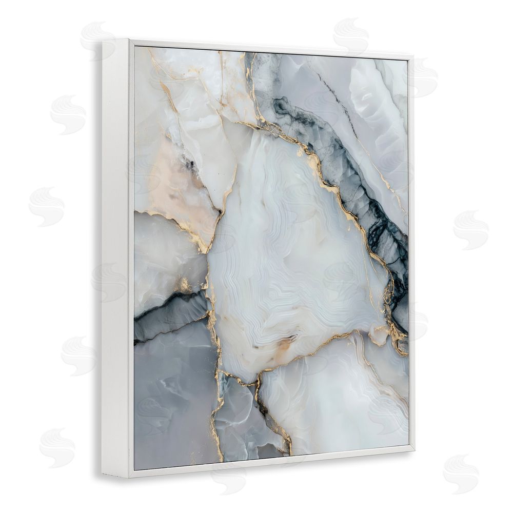 Svetlana Aleynikova Luxe Stone Geode White Framed Giclee Wall Art Print