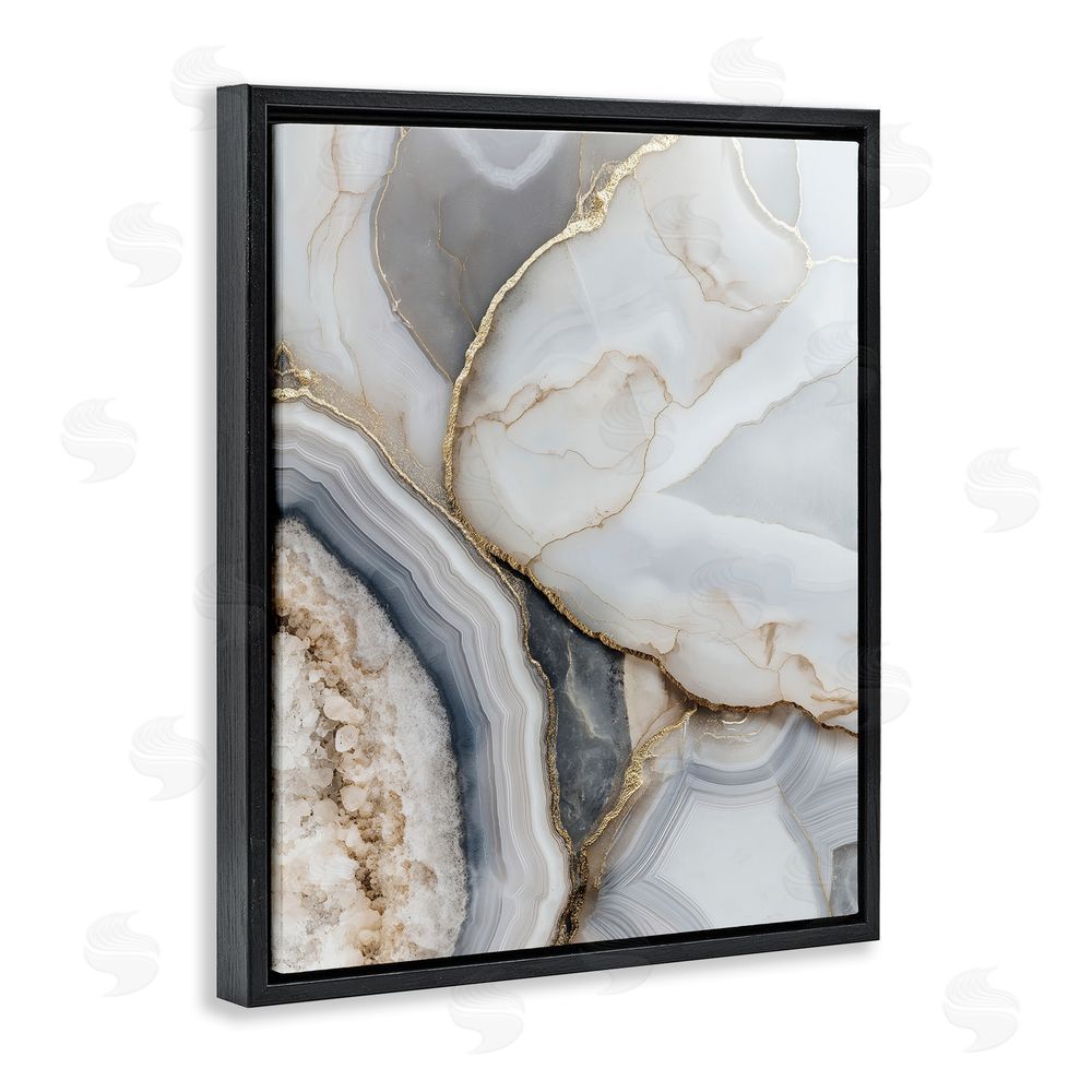 Svetlana Aleynikova Mineral Elegance Granite Black Floating Frame Canvas Wall Art Print