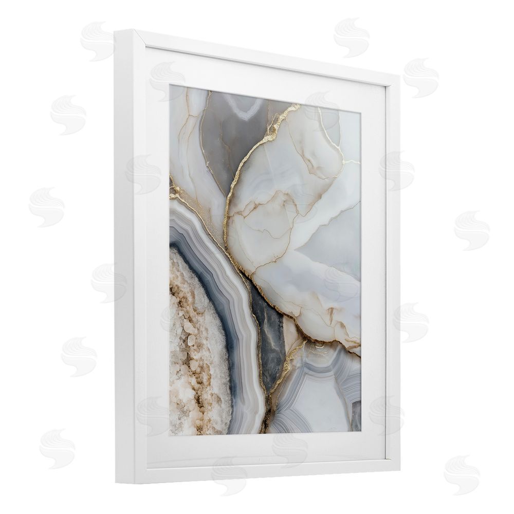 Svetlana Aleynikova Mineral Elegance Granite White Framed Print Under Glass Wall Art