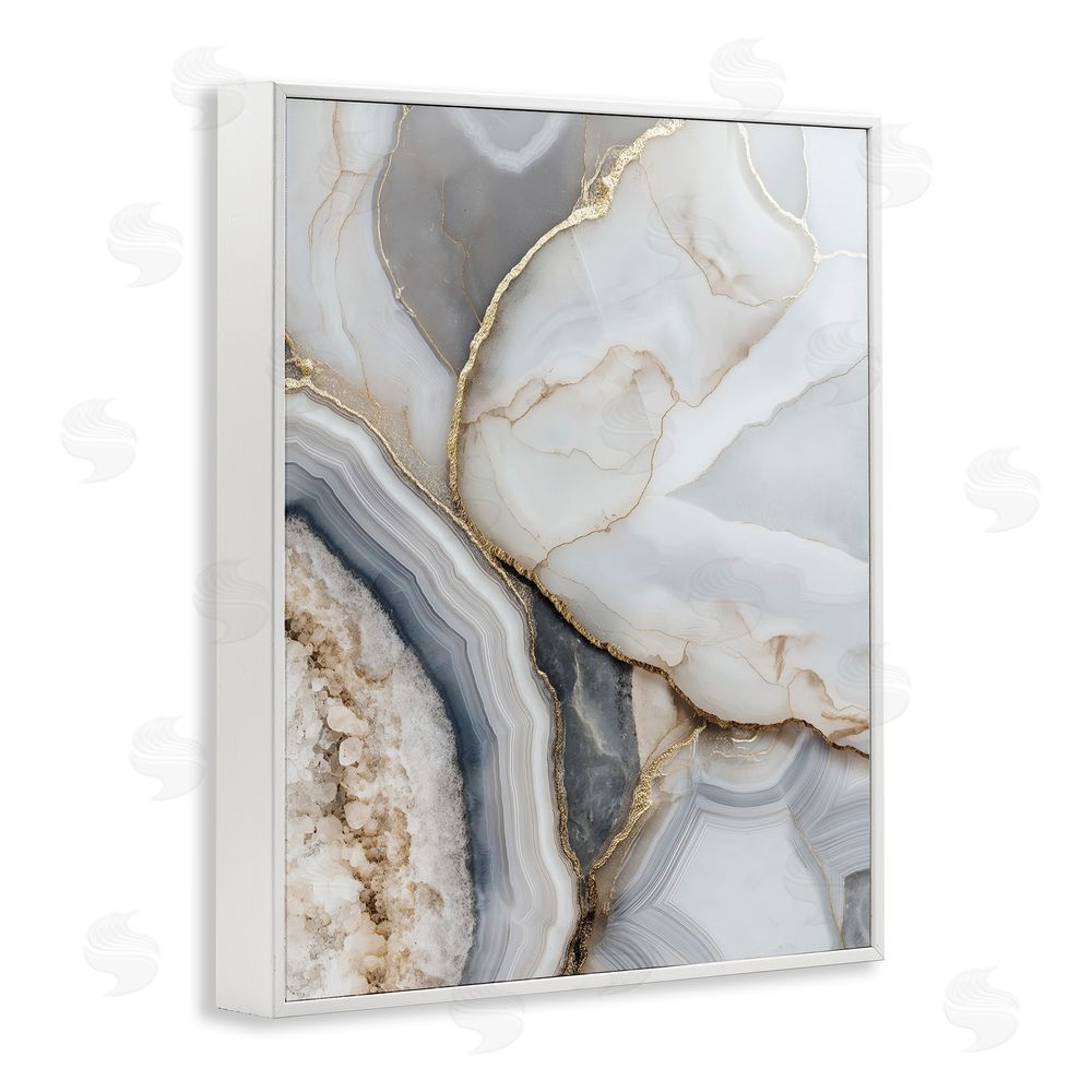 Svetlana Aleynikova Mineral Elegance Granite White Framed Giclee Wall Art Print