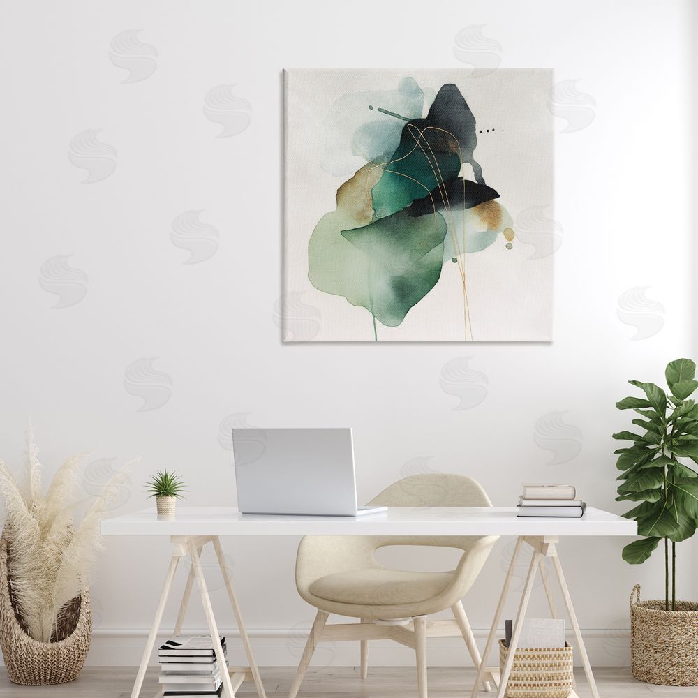 Svetlana Aleynikova Fluid Emerald Cascade Canvas Wall Art Print in Room