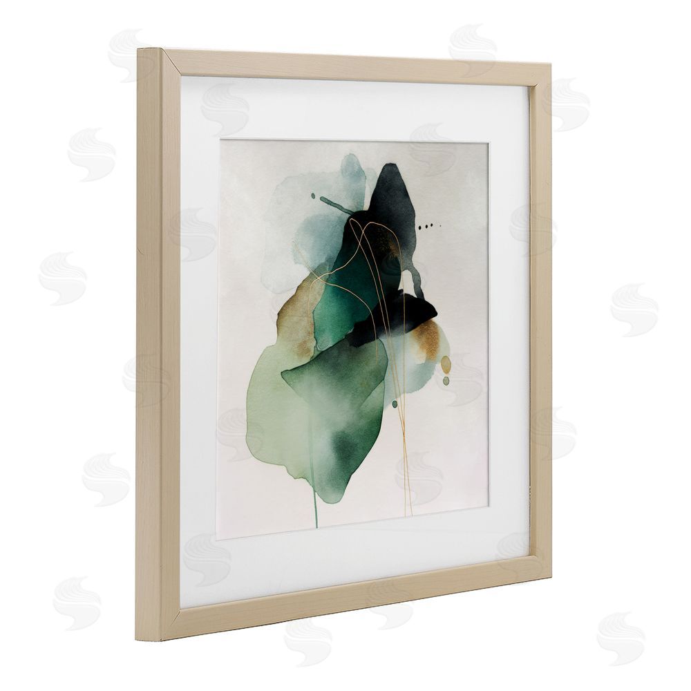 Svetlana Aleynikova Fluid Emerald Cascade Birch Framed Print Under Glass Wall Art