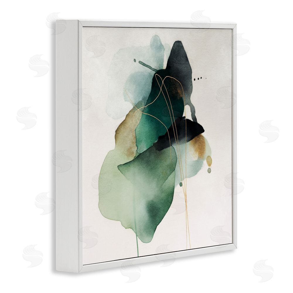 Svetlana Aleynikova Fluid Emerald Cascade White Framed Giclee Wall Art Print