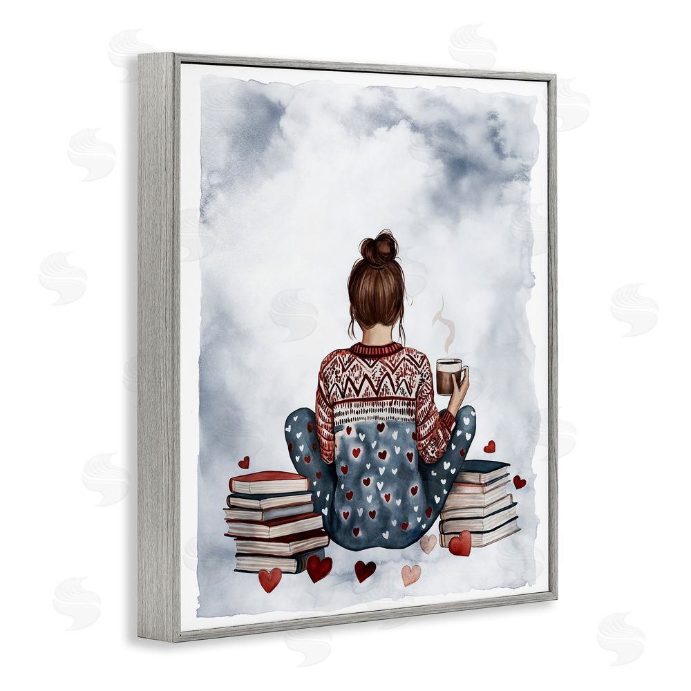 Svetlana Aleynikova Cozy Ritual Reader Gray Framed Giclee Wall Art Print