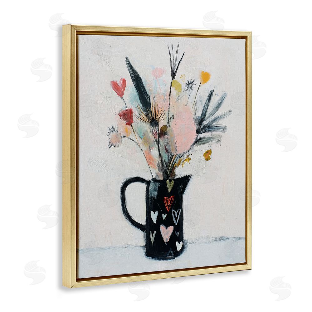 Svetlana Aleynikova Vase Of Abstract Time Gold Floating Frame Canvas Wall Art Print