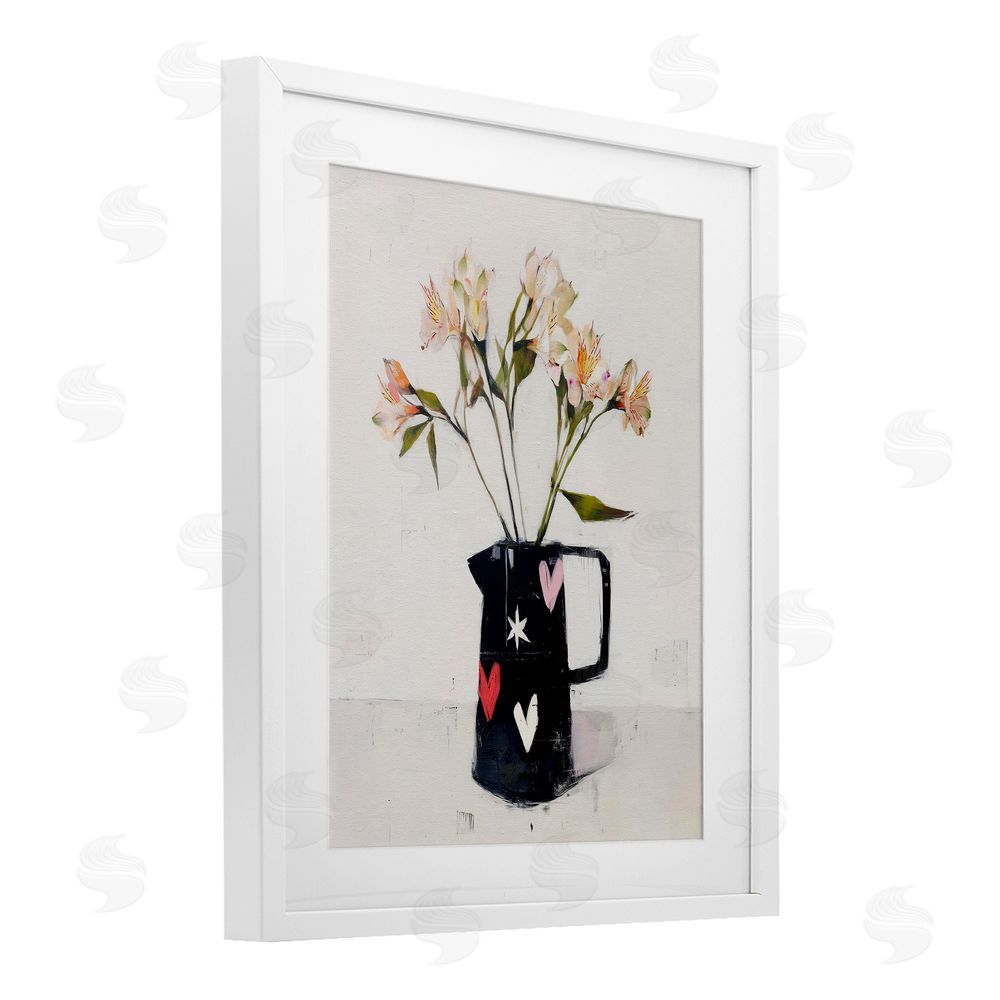 Svetlana Aleynikova Urban Mirage of Petals White Framed Print Under Glass Wall Art